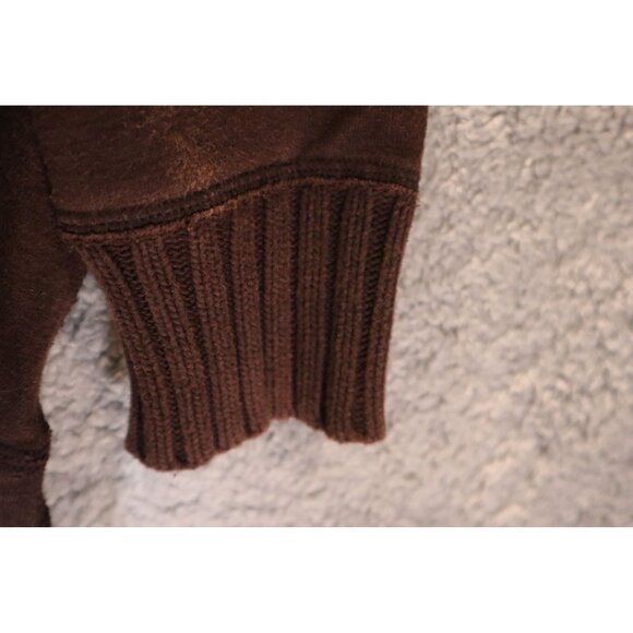 American Eagle Vintage Fit Mens Ribbed Shawl Collar Pullover Sweater Brown Size - Picture 9 of 10